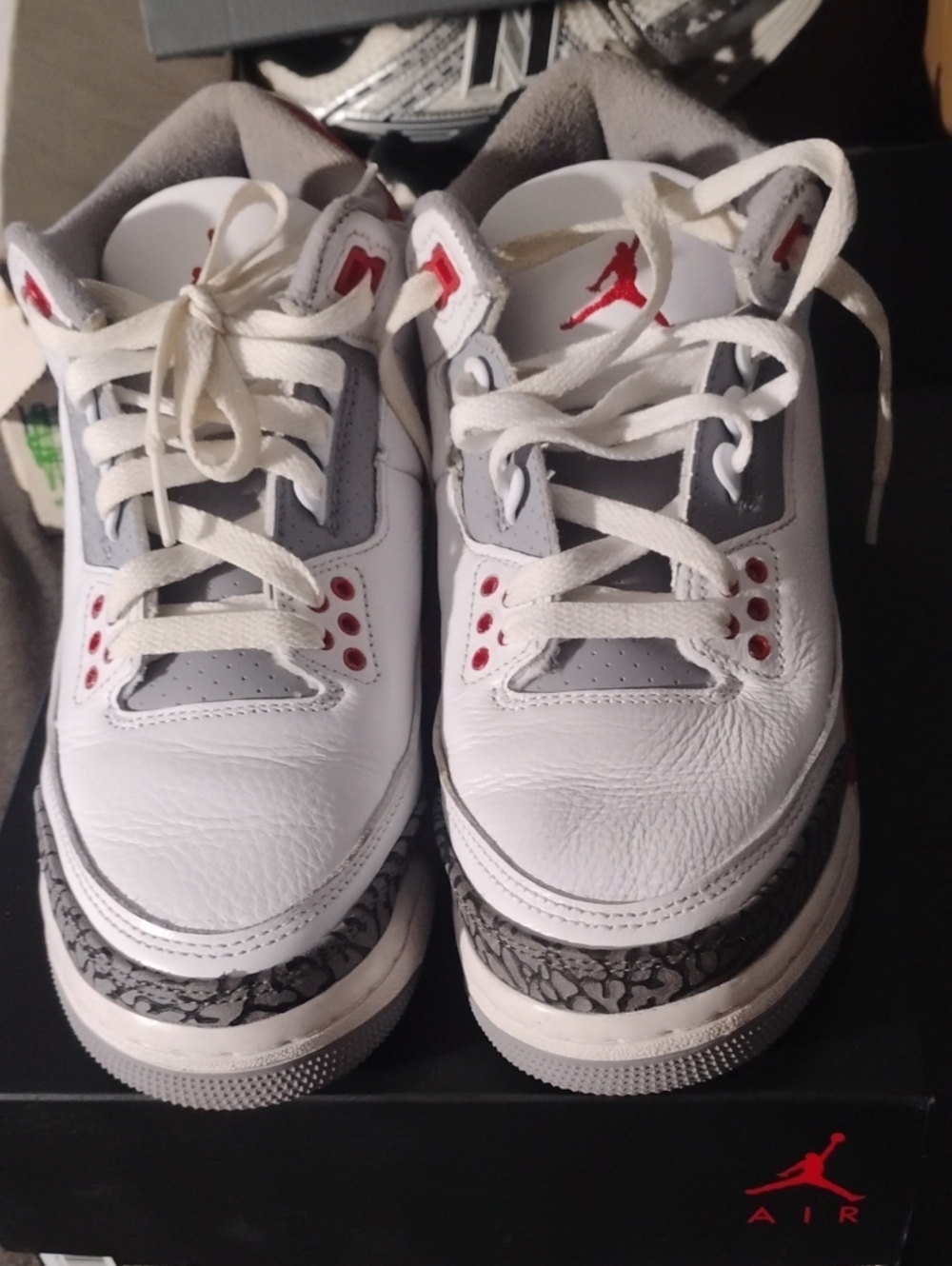 Nike Kids White Gray and Red Jordan Sneakers